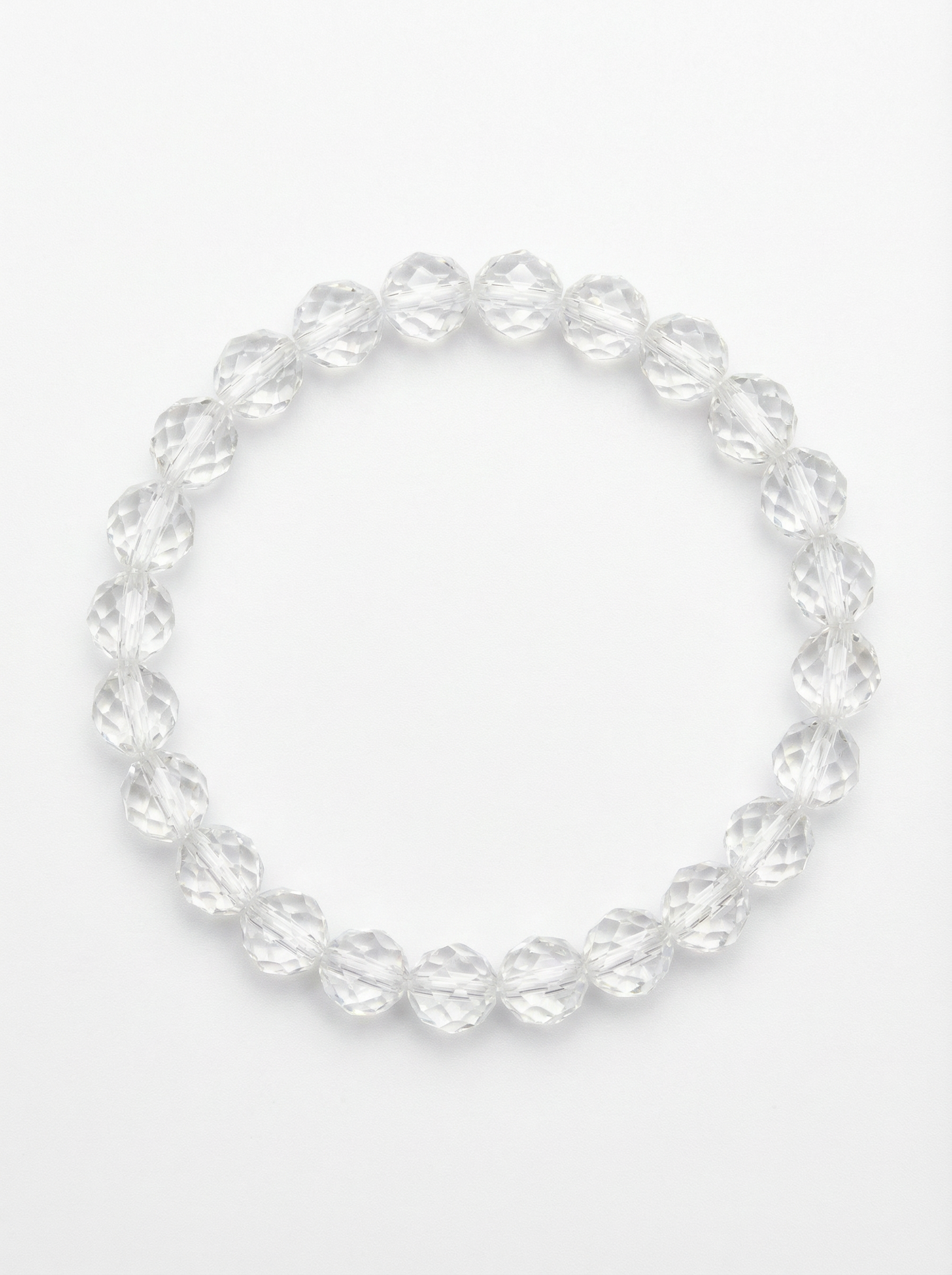 Natural Clear Quartz "Diamond-Cut" Bracelet: Sparkle with Healing Energy