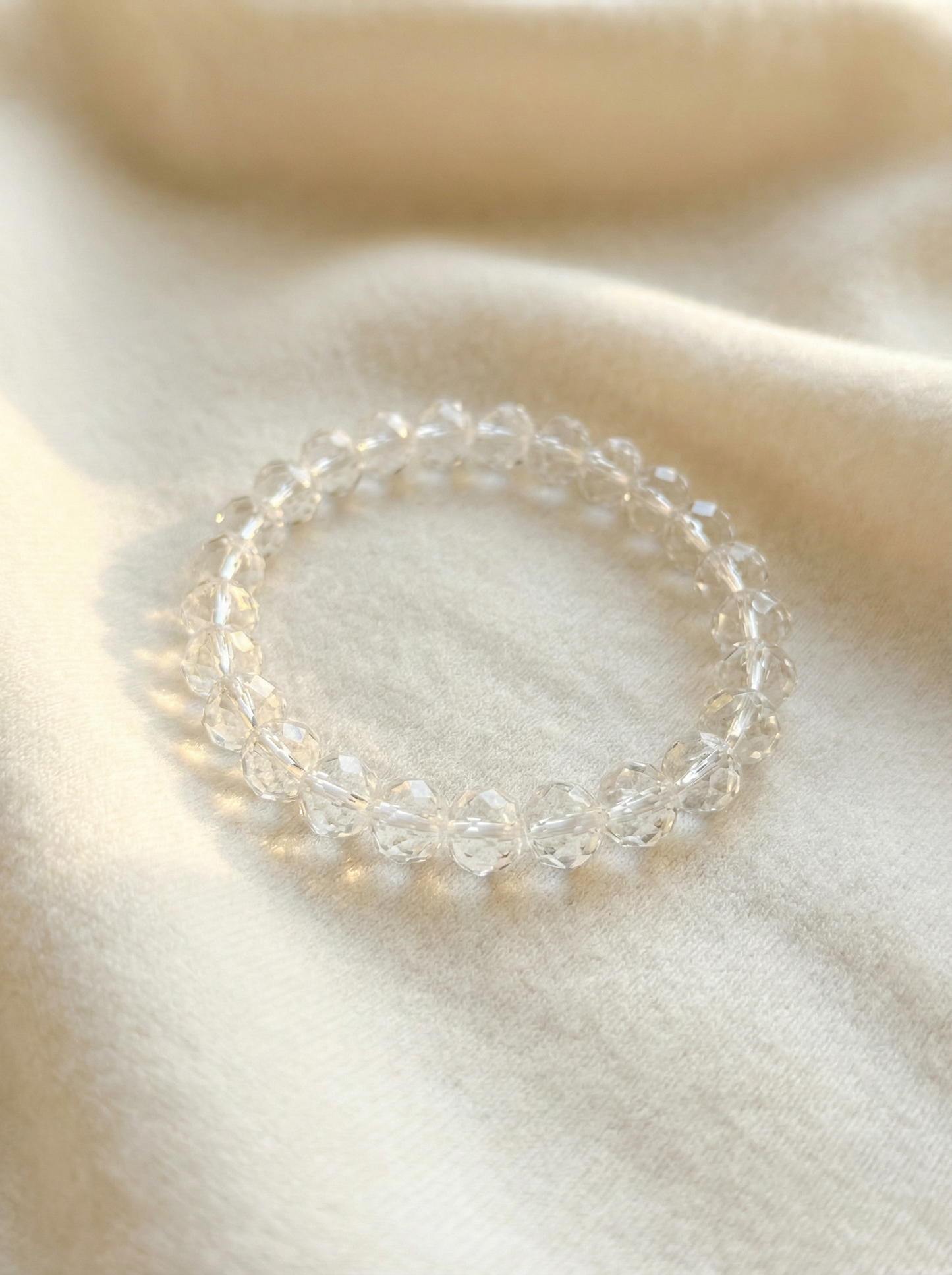 Natural Clear Quartz "Diamond-Cut" Bracelet: Sparkle with Healing Energy
