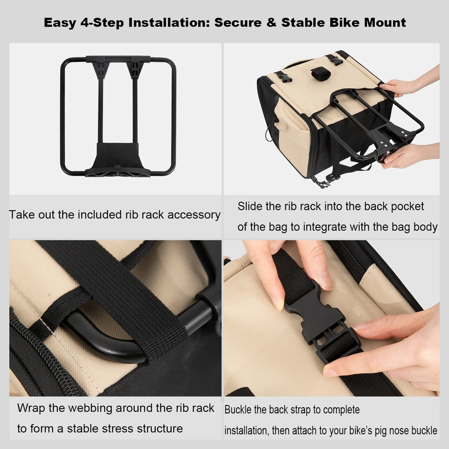 Safe Ride Pet Handlebar Bag | For Small Dogs & Cats