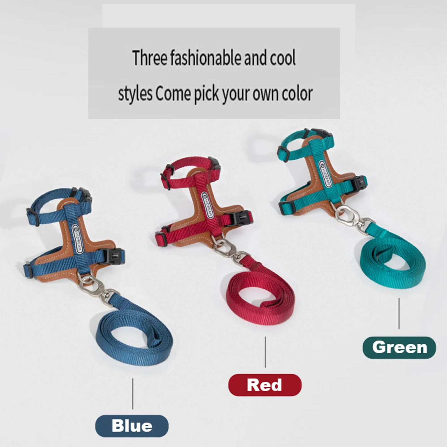 Leather Cat Harness & Leash Set