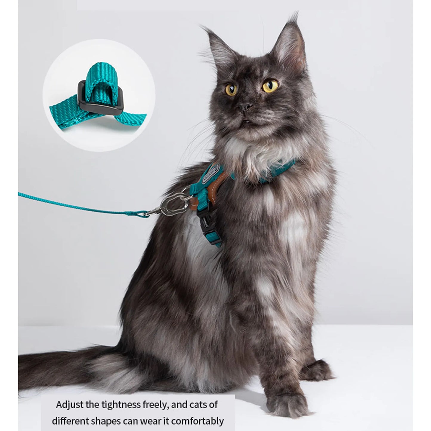 Leather Cat Harness & Leash Set