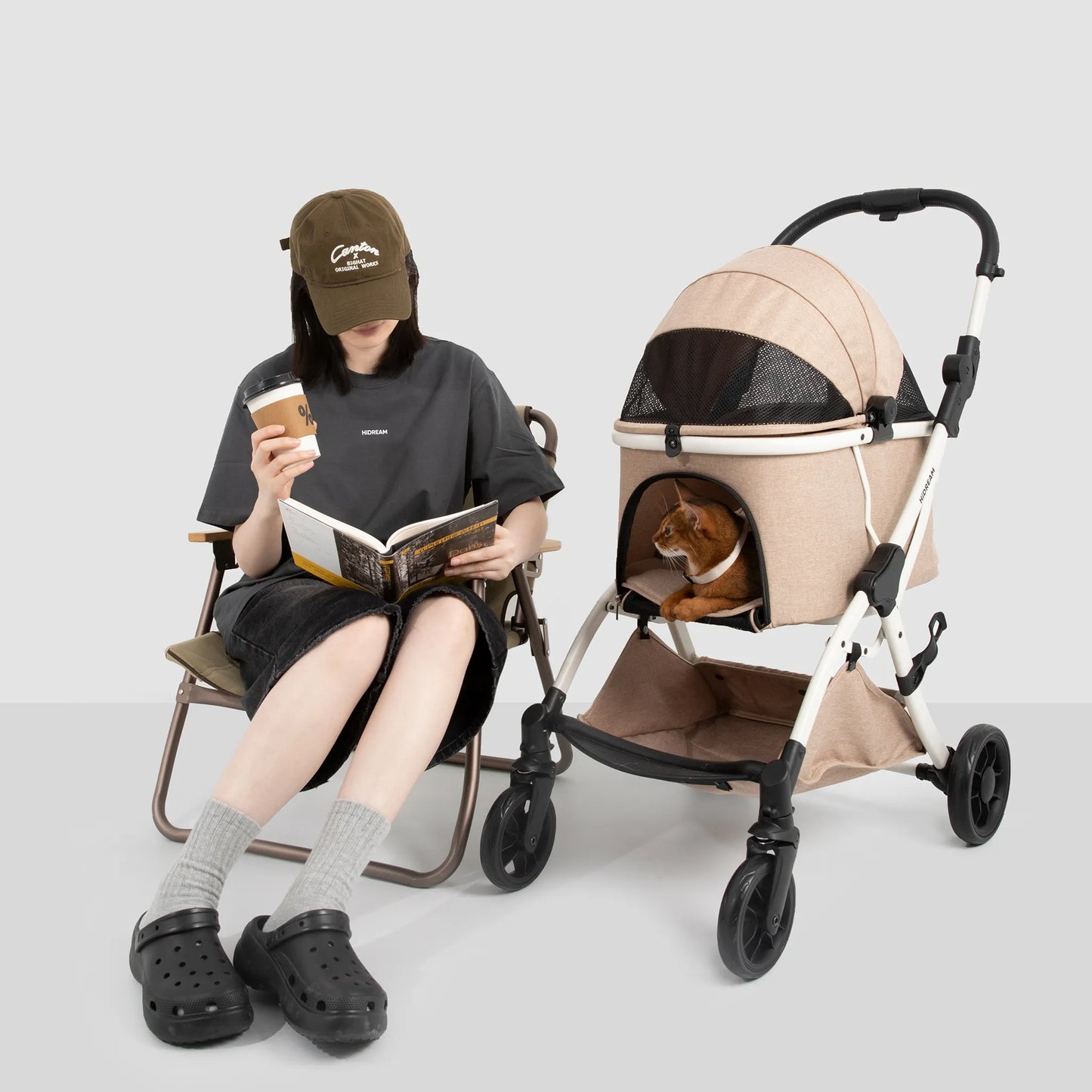 One-Hand Fold Pet Stroller