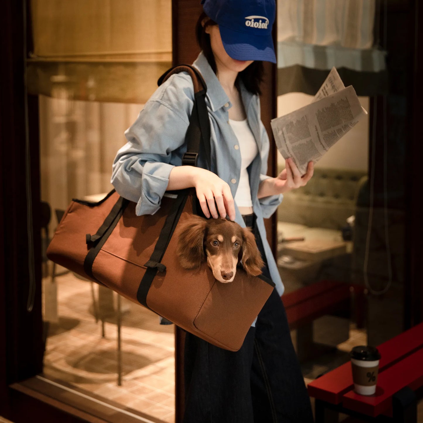 Dachshund Pet Outing Shoulder Bag