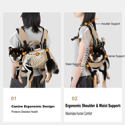 Pet Spine-Protective Front-Carry Backpack
